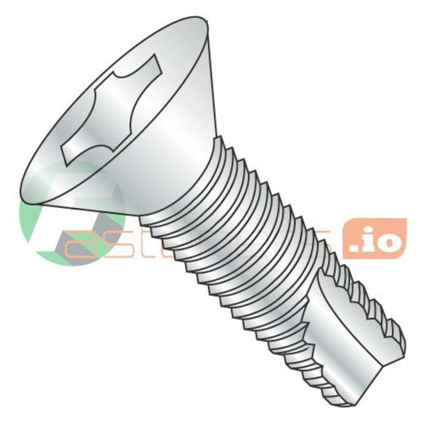 Newport Fasteners Thread Cutting Screw, 1/4"-20 x 1-1/2 in, Zinc Plated Steel Flat Head Phillips Drive, 1000 PK 612397